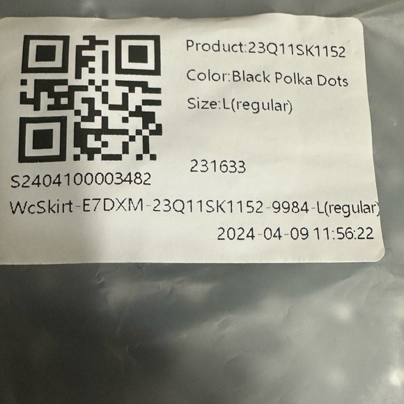 Halara Black Polka Dot Midi Skirt Size L Regular High Waist A-Line Flowy Lined - Picture 6 of 9